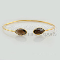 Silver Gold Plated Braceletes De Pedra Preciosa, Vermeil Bangle Bracelets